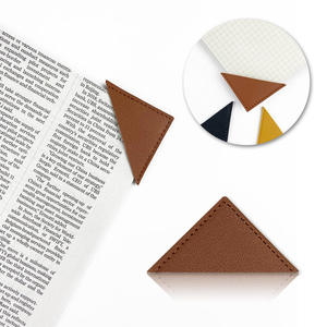 Segnalibri angolari in pelle tinta unita in PU per amanti dei libri, accessori per segnalare le pagine, vendita all'ingrosso dalla fabbrica - Product Image 2