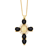 Offre Spéciale créatif personnalisé vacances pendentif bijoux étincelant plein diamants Madonna croix pendentif collier cadeaux pour les femmes