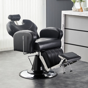 New Leather Barber Chair for Hair Salon & Barber Shop-Oil <b>Head</b> Design Reclining Seat Rotatable Armrests American-<b>Style</b> - Product Image 6