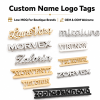 Plaques de logo en métal plaqué or personnalisées sans nickel, lettres connectées, étiquettes métalliques de marque pour sacs à main de luxe, sacs à dos, bricolage