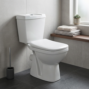 Conjunto de Inodoro y Lavabo de Cerámica de Dos Piezas Económico de Fábrica Chaozhou con Doble Descarga y Sifón en P o S - Product Image 2
