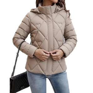 Chaqueta de Invierno Acolchada Elegante para Mujer, Chaqueta Corta con Capucha y Aislamiento de Poliéster para Uso Diario y Adulto - Product Image 2