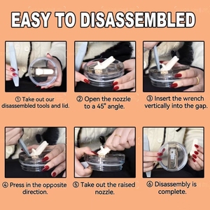 Dễ dàng để làm sạch tái sử dụng Tumbler Bìa tràn rò rỉ bằng chứng có thể tháo rời lật rơm thay thế nắp phù hợp cho 32 oz 40 oz Tumbler - Product Image 5