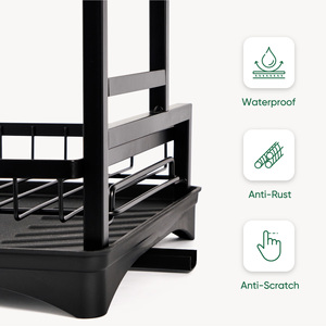 ชั้นวางจานหมุนได้ 2 ชั้น ขยายได้ ทำจากสแตนเลส ป้องกันสนิม อเนกประสงค์ สำหรับจัดเก็บจาน - Product Image 5