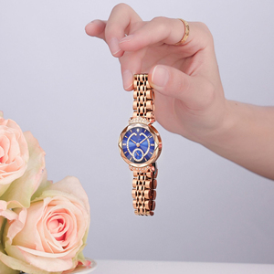 Nouvelle montre à aiguille des secondes indépendante, avec couronne incrustée, élégante ; Montre haut de gamme pour femme, style sophistiqué - Product Image 5