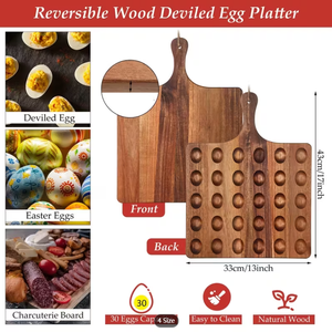 Bandeja de Madera para Huevos de Pascua, Bandeja para Cocina, Tabla de Charcutería, Tabla de Cortar, Bandeja para Servir para Bodas, Restaurantes, Hoteles y Fiestas - Product Image 4