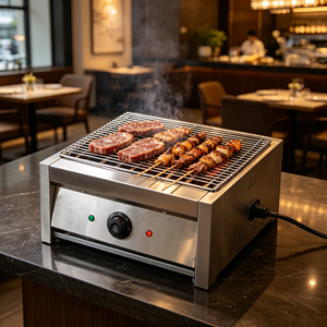 Parrilla eléctrica comercial de 4KW, 220V, de acero inoxidable, para encimera, máquina asadora eléctrica para restaurante, catering y cocina. - Product Image 4