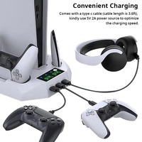 Consoles de jeux multifonctions SUNDI ventilateur de refroidissement contrôleur de support vertical Station de chargeur sans fil avec système de refroidissement pour PS5