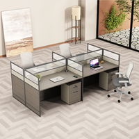 Bureau de travail moderne en bois pour personnel de direction, extensible, pour bureau ouvert, avec cloison de séparation et pied mobile, fourni directement par l'usine
