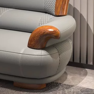 Modern Luxury Genuine Leather Sectional <b>Sofa</b> <b>Set</b> L-Shape Design Solid Wood Modular Furniture for Villa Apartment Living Room - Product Image 5