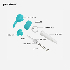 Buse en forme de D, tête courbée filetée intégrée, tête de pompe à lotion en plastique PP à 32 dents pour après-shampoing, shampoing et gel douche - Product Image 5