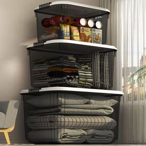 Acrylic Transparent <b>Storage</b> Box With Lid 10L-20L Rectangle Clothing Organizer For <b>Clothes</b> Quilts Miscellaneous Items - Product Image 3