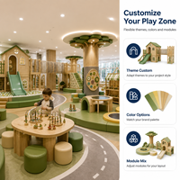 Équipement de jeux intérieur : Maisons de jeu multi-zones, aménagement FEC, thème Forêt Urbaine, sièges parentaux pour centre commercial