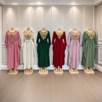 Robe ample brodée de fil doré grande taille pour femme, style décontracté musulman, vente en gros, nouvelle collection