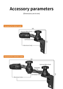12''Vertical Double Straight Swing Arms Holder W/6.25" X 2" Rectangle Ball Base VIN-TYQ-HB-04L - Product Image 2