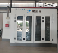 Cabine de peinture automobile avec brûleur Riello, laine de roche 0,5 mm, écran tactile PLC, filtre haute efficacité, éclairage LED, certifiée CE