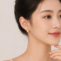 Produit Tendance TX 2027 : Boucles d'oreilles plaquées or, clous d'oreilles tendance, bijoux de piercing en laiton pour femme, usage quotidien, Yiwu