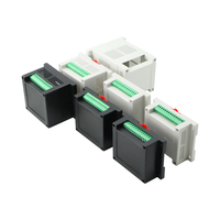 Caja de carril Din proyecto electrónico Plc caja de conexiones de Cable divisor montaje conector caja exterior negro Plc caja Pcb caja