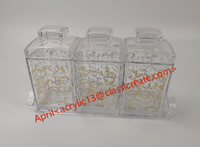 Vente en gros de canettes scellées en or transparent en acrylique, canettes de stockage étanches à l'humidité, canettes d'épices de cuisine
