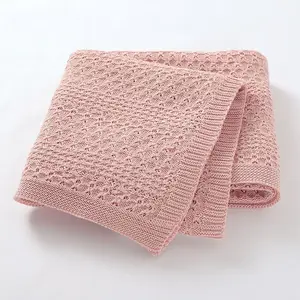 Вязаное детское одеяло из натурального хлопка, мягкое органическое одеяло