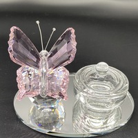 Papillon Cristal Acrylique Liquide Plat Dappen Plat Tasse En Verre Avec Couvercle Bol Pour Poudre Acrylique Monomère Nail Art Beauté Outil