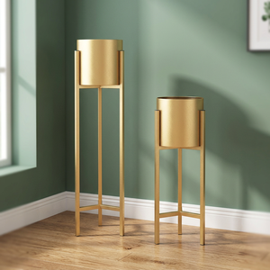 Flower Shop Display Rack,living Room Tall Planter <b>Stand</b>,gold Flower <b>Pot</b> - Product Image 3