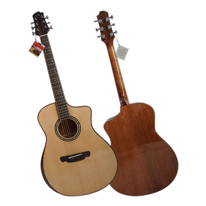 Wholesale Price Gloss Aiersi Brand Cutaway All Solid Mahogany Body Steel <b>String</b> Acoustic Guitar - Product Image 2