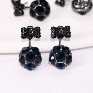 Orecchini a perno neri con fiocco per donna, con cristalli e pendenti, accessori dolci e alla moda per tutti i giorni - Product Image 6