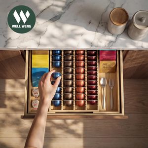 Organizador Expandible <span class=keywords><strong>de</strong></span> Bambú <span class=keywords><strong>para</strong></span> <span class=keywords><strong>Cajón</strong></span>, Compatible con <span class=keywords><strong>Cápsulas</strong></span> <span class=keywords><strong>Nespresso</strong></span> Vertuo y Bolsitas <span class=keywords><strong>de</strong></span> Té - Product Image 3