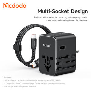 Mcddo 327 45w अंतर्राष्ट्रीय यात्रा चार्जर 3 USB-C + 2 usb + ac ppd3.0 pps sfc2.0 naon केबल के साथ फास्ट चार्जिंग - Product Image 6