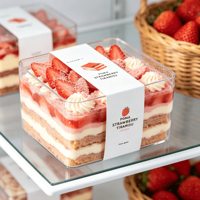 Boîte à gâteaux et desserts avec couvercles – Vente en gros, pas cher, transparente, carrée, ronde, en plastique PS transparent