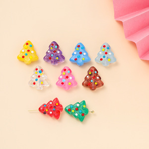 Christmas Tree Beads 15x16.5mm Hand-Painted Polka Dot DIY <b>Ornaments</b> Beading Accessories Festival Decorations - Product Image 3