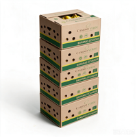 Boîte d'emballage pour fruits frais en carton kraft imprimé sur mesure, pliables, recyclables, avec gaufrage, pour bananes