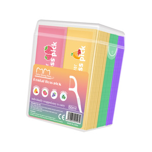 Hilo Dental con Soporte, 50 Unidades, Paquete Mixto de Colores, Envueltos Individualmente, Herramienta Desechable para Cuidado Bucal - Product Image 1