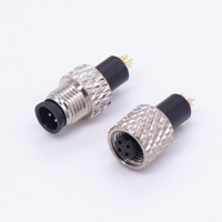 Arnés de Sensor IP67 a prueba de agua Industrial M5, carcasa de acero inoxidable, conector de 3 núcleos y 4 pines, enchufe de alimentación PCB LED M8 M12