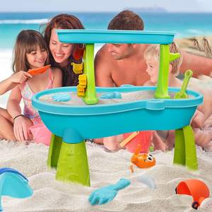 Haute qualité tout-petits extérieur sable eau plastique sensoriel été activité grande eau plage sable Table à jouer ensemble de jouets - Product Image 3