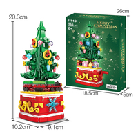Jouets Woma 11149 366 pièces Ensemble de blocs de construction de sapin de Noël Jouet créatif Cadeau de Noël DIY pour enfants avec poignée rotative