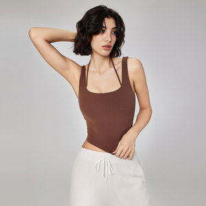 New Arrival High Quality Halter Bra Lightweight Soft Women Yoga Bras Tops Workout <strong>Clothes</strong> Deep V Underwear Ladies Yoga Bra - Product Image 4