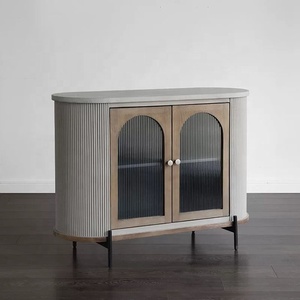 HOT Selling Contemporary Storage Stainless Steel Base Marble Top Wood Display <strong>Kitchen</strong> <strong>Sideboard</strong> <strong>Cabinets</strong> - Product Image 3