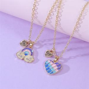 Collana con Ciondolo BFF 'Migliori Amici per Sempre' 2026, Design <span class=keywords><strong>a</strong></span> Cuore/Frutta, Placcata Oro, Regalo Trendy per l'Amicizia - Product Image 4