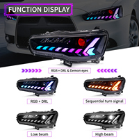 Lámpara RGB de nuevo diseño arcaico con faros de señal de giro secuencial para Mitsubishi Lancer ex Evo 2008-2017 lámpara delantera