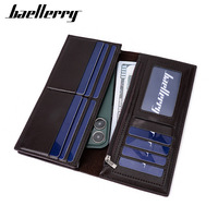 Baellerry Business Grote Capaciteit Multi-Card Houder Portemonnee Mannelijke Mobiele Telefoon Clutch Luxe Lange Portemonnee Mannen