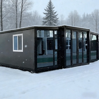 Maison modulaire extensible de luxe noire, préfabriquée, mobile, pour hôtel de villégiature, jardin, bureau, villa conteneur
