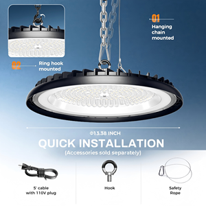 Projecteur LED <span class=keywords><strong>Industriel</strong></span> UFO Rond Ultra-Mince 200W IP65, Corps en Aluminium, pour <span class=keywords><strong>Éclairage</strong></span> Intérieur d'Atelier, <span class=keywords><strong>Entrepôt</strong></span> et Garage - Product Image 5
