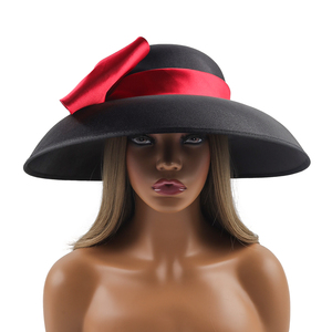 Cappello elegante con fiocco rosso da donna nuovo stile cappello formale per banchetti nuziali Business Kentucky Derby chiesa feste sportive - Product Image 4