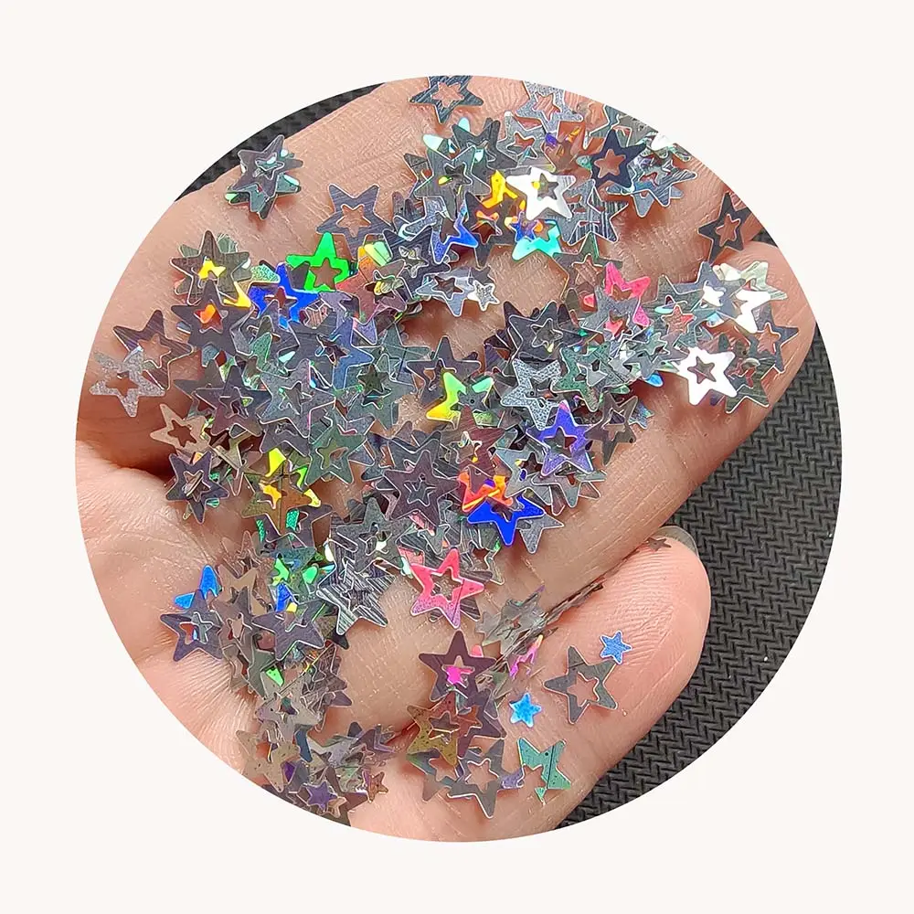 500 g/lote Metallic Silver Star Confetti Glitters Sparkles Para Aniversário Festa De Casamento Aniversário Artes Artesanato Decoração