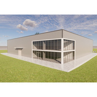 Luz de construcción de almacén, 1000 metros cuadrados, estructura de acero, techo de Hangar, almacén prefabricado, construcción con pared de vidrio
