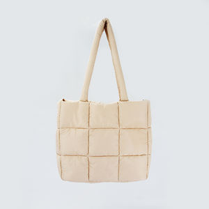 Trọng lượng nhẹ có thể gập lại hai-xử lý bông Weekender qua đêm túi nylon Vai Túi Xách làm việc du lịch Satchel PURSE puffer Tote cho - Product Image 3