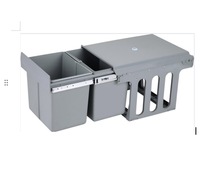 Poubelle de cuisine coulissante en ABS à double compartiment avec fermeture douce pour sous-évier