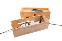Bambuskabel-Management-Box Stilvolle Kabel-Organizer-Box Verbergen Sie Steckdosen leisten